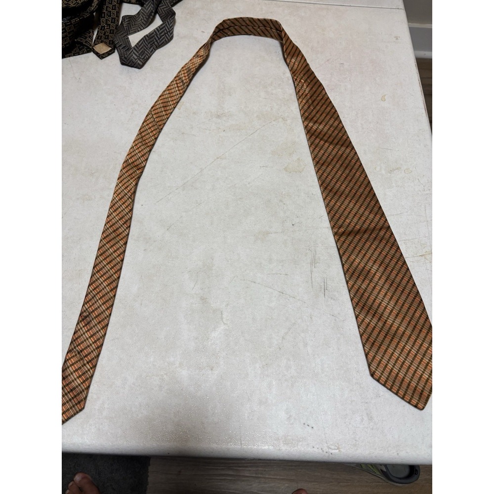 Vintage Sulka Neck Tie Orange Plaid‎ 58"